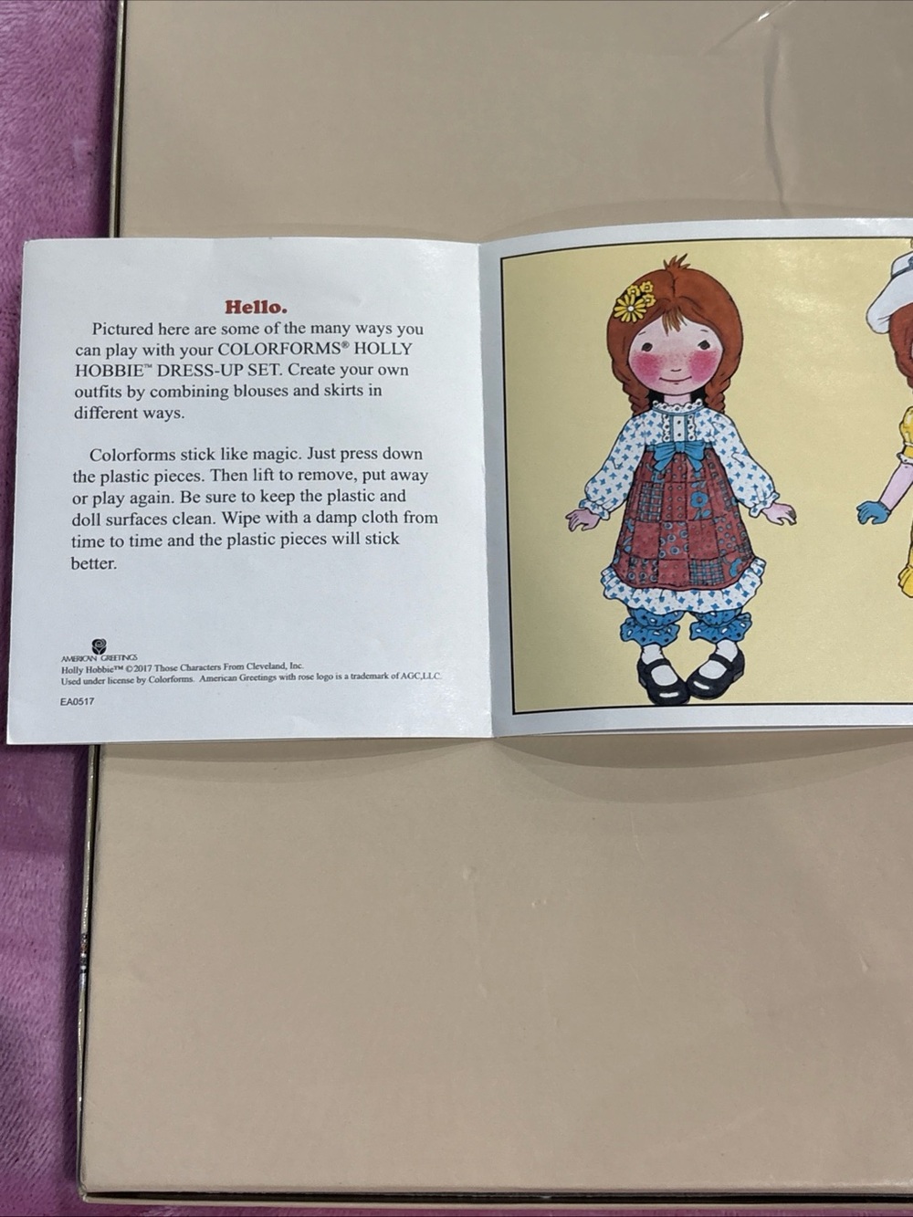 Holly Hobbie Colorforms Dress-Up Set - Yellow/Blue/Red Artwork - Picture 10 of 11